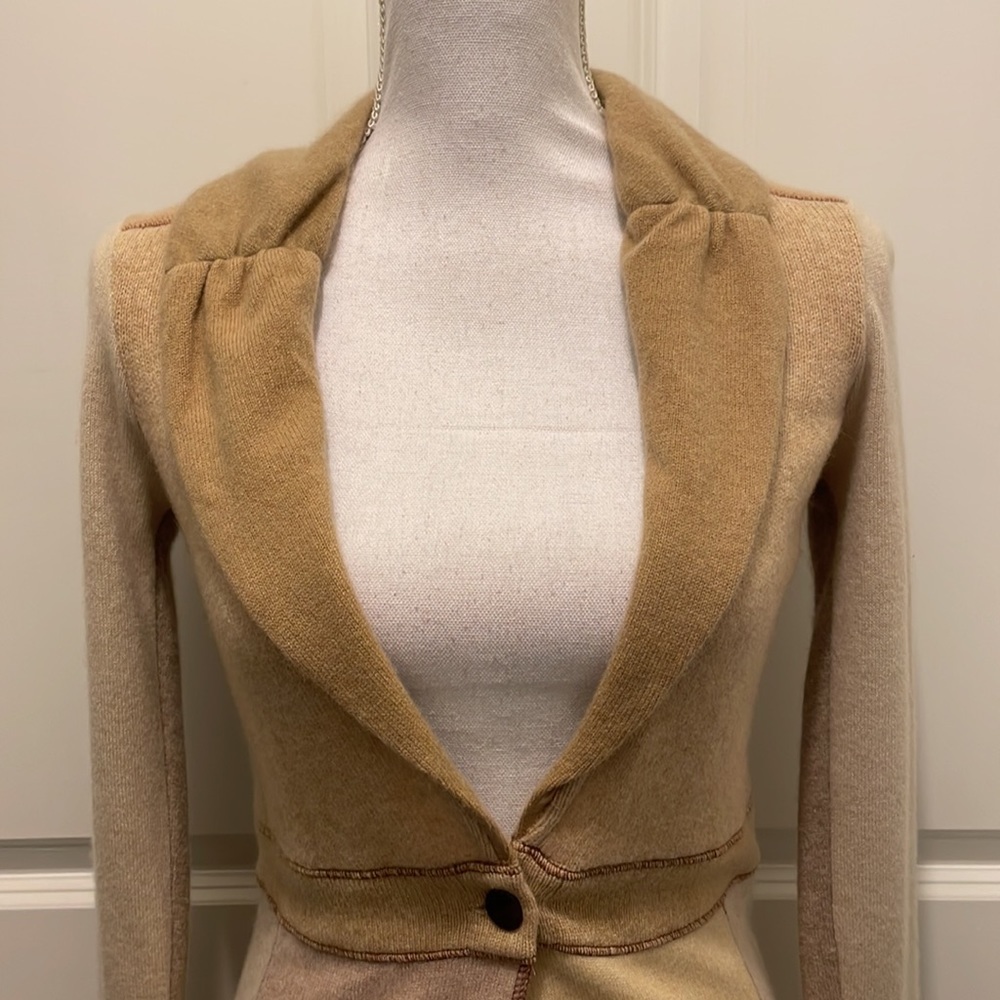 Burning Torch Beige Patchwork Cashmere Sweater Ja… - image 2